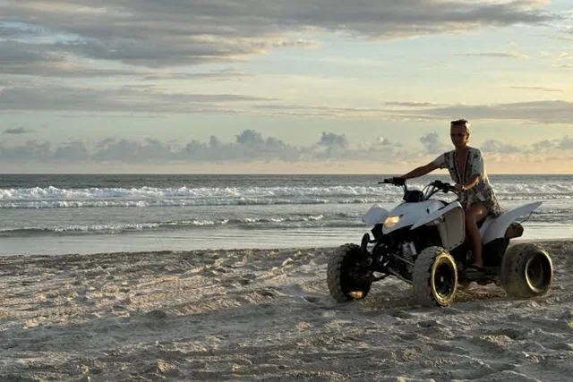 Quad bike riding on the beach