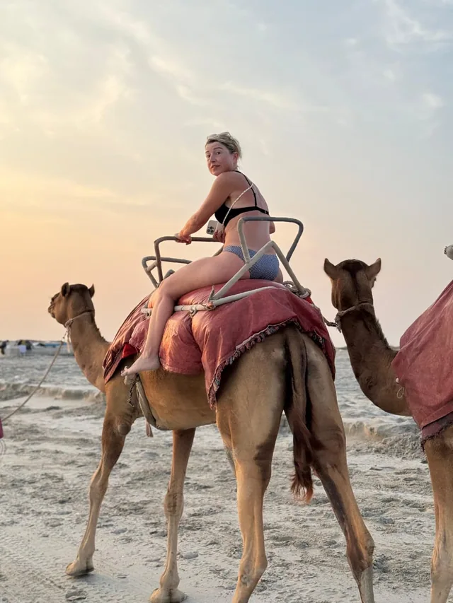 Camel riding on Salalah beach