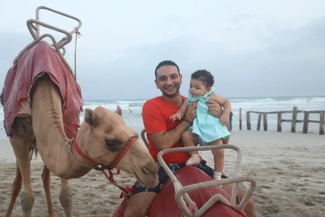 Sunset camel ride in Salalah