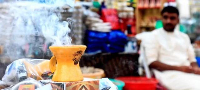 An incense burner at a market stall